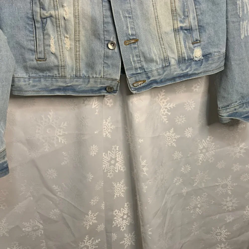 CI Sono Womens Distressed Denim Jean Jacket Size Medium - Picture 7 of 14